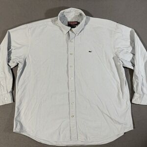 Vineyard Vines Shirt Mens Size XXL Button Up Long Sleeve Stripes Whale Blue